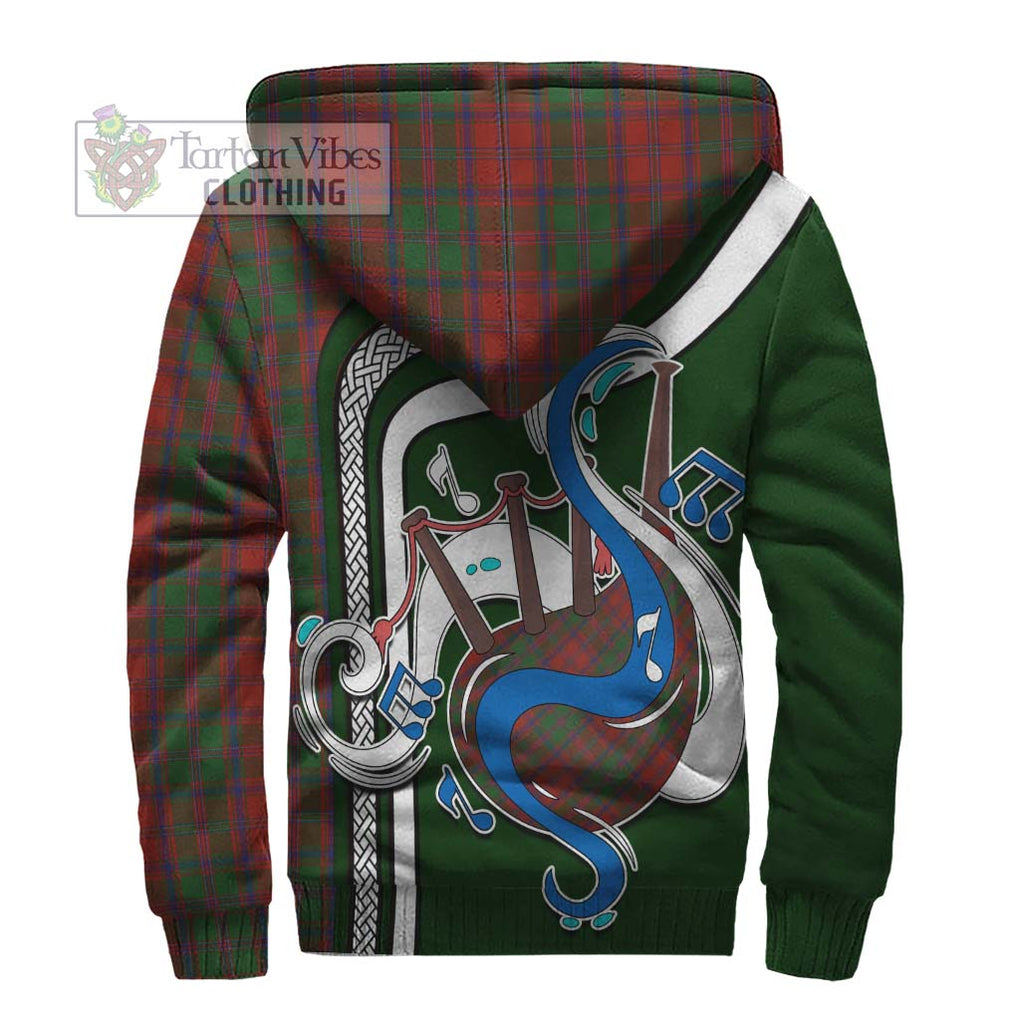 Stewart (Stuart) of Appin Tartan Sherpa Hoodie with Epic Bagpipe Style - Tartanvibesclothing Shop