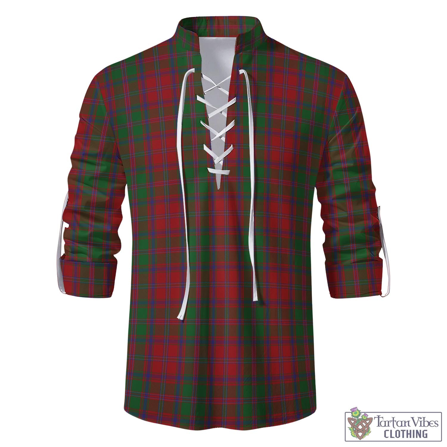 Tartan Vibes Clothing Stewart of Appin Tartan Men's Scottish Traditional Jacobite Ghillie Kilt Shirt