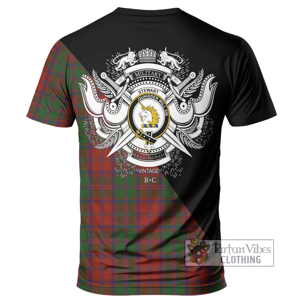 Stewart (Stuart) of Appin Tartan T-Shirt with Family Crest and Military Logo Style - Tartanvibesclothing Shop