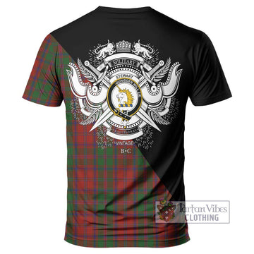 Stewart (Stuart) of Appin Tartan T-Shirt with Family Crest and Military Logo Style