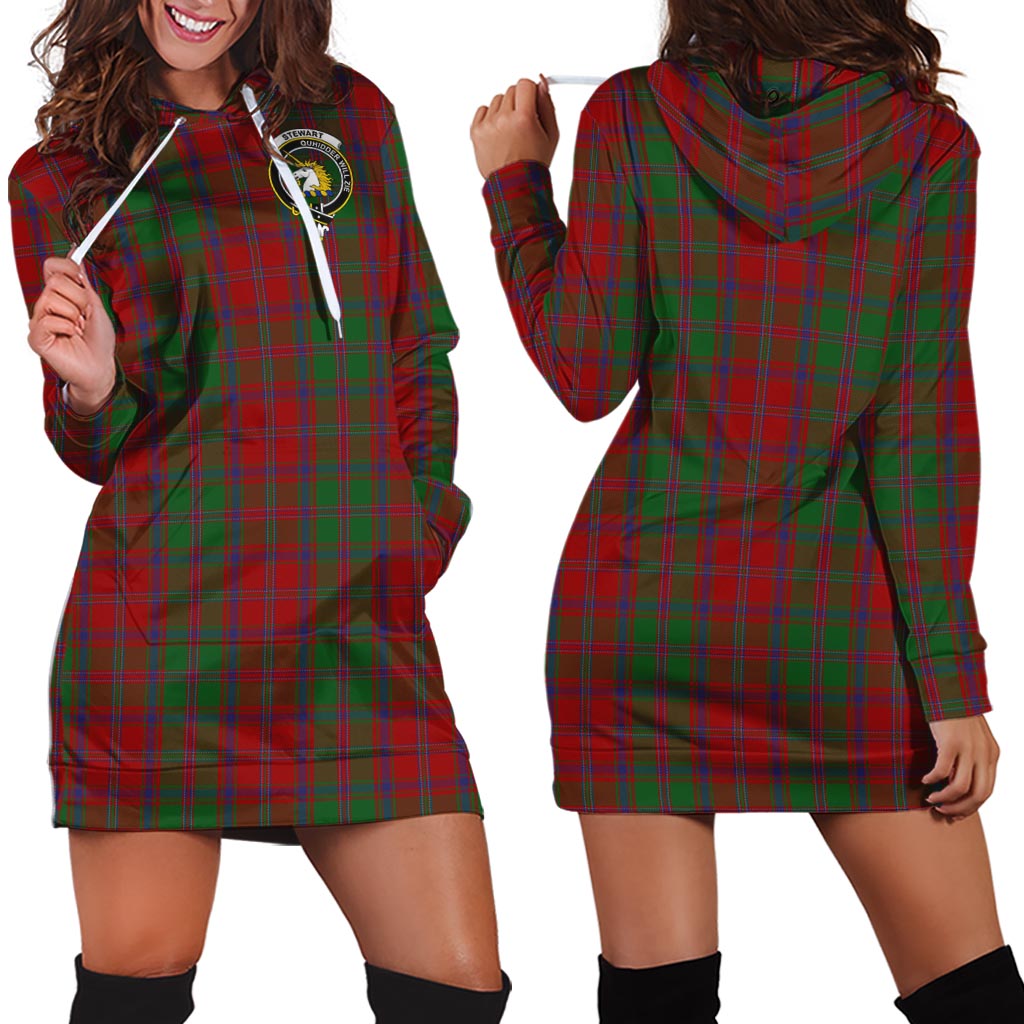 Stewart (Stuart) of Appin Tartan Hoodie Dress with Family Crest - Tartan Vibes Clothing