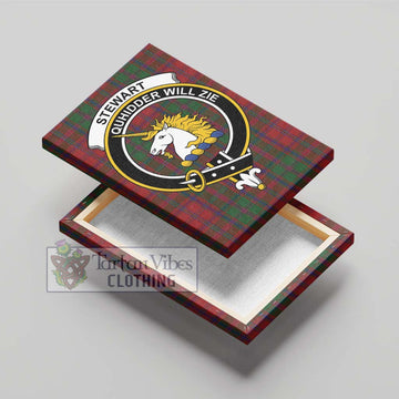 Stewart (Stuart) of Appin Tartan Canvas Print Wall Art with Family Crest