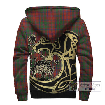 Stewart (Stuart) of Appin Tartan Sherpa Hoodie with Family Crest Celtic Wolf Style