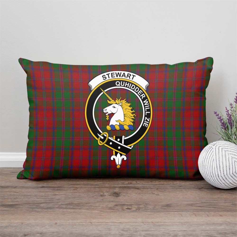 Stewart of Appin Tartan Pillow Cover with Family Crest Rectangle Pillow Cover - Tartanvibesclothing