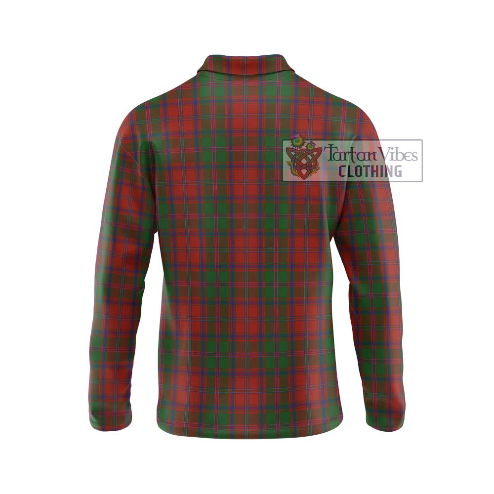 Stewart (Stuart) of Appin Tartan Long Sleeve Polo Shirt with Family Crest DNA In Me Style - Tartanvibesclothing Shop