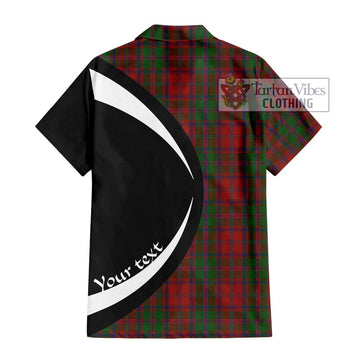 Stewart (Stuart) of Appin Tartan Short Sleeve Button Up with Family Crest Circle Style