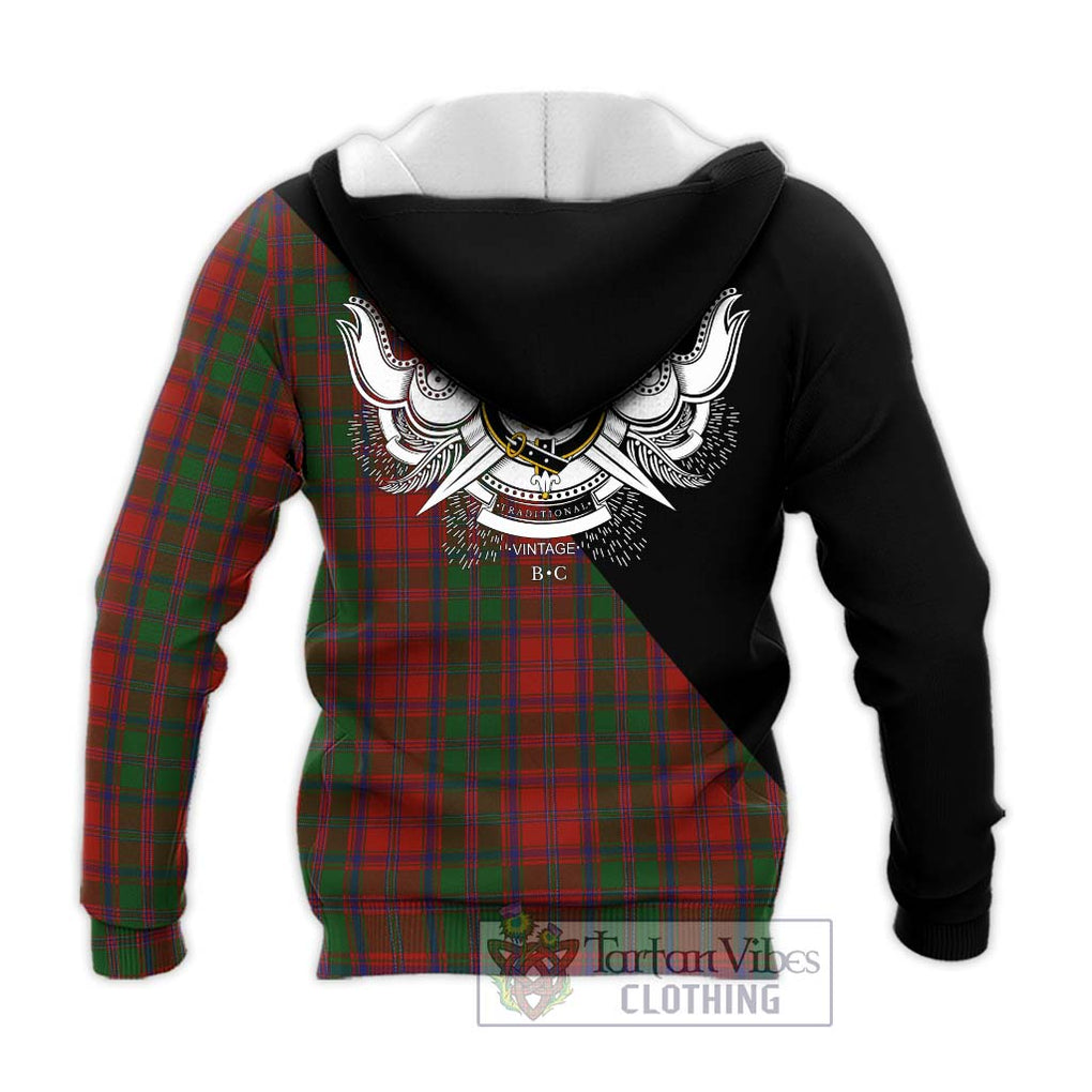 Stewart (Stuart) of Appin Tartan Knitted Hoodie with Family Crest and Military Logo Style - Tartanvibesclothing Shop