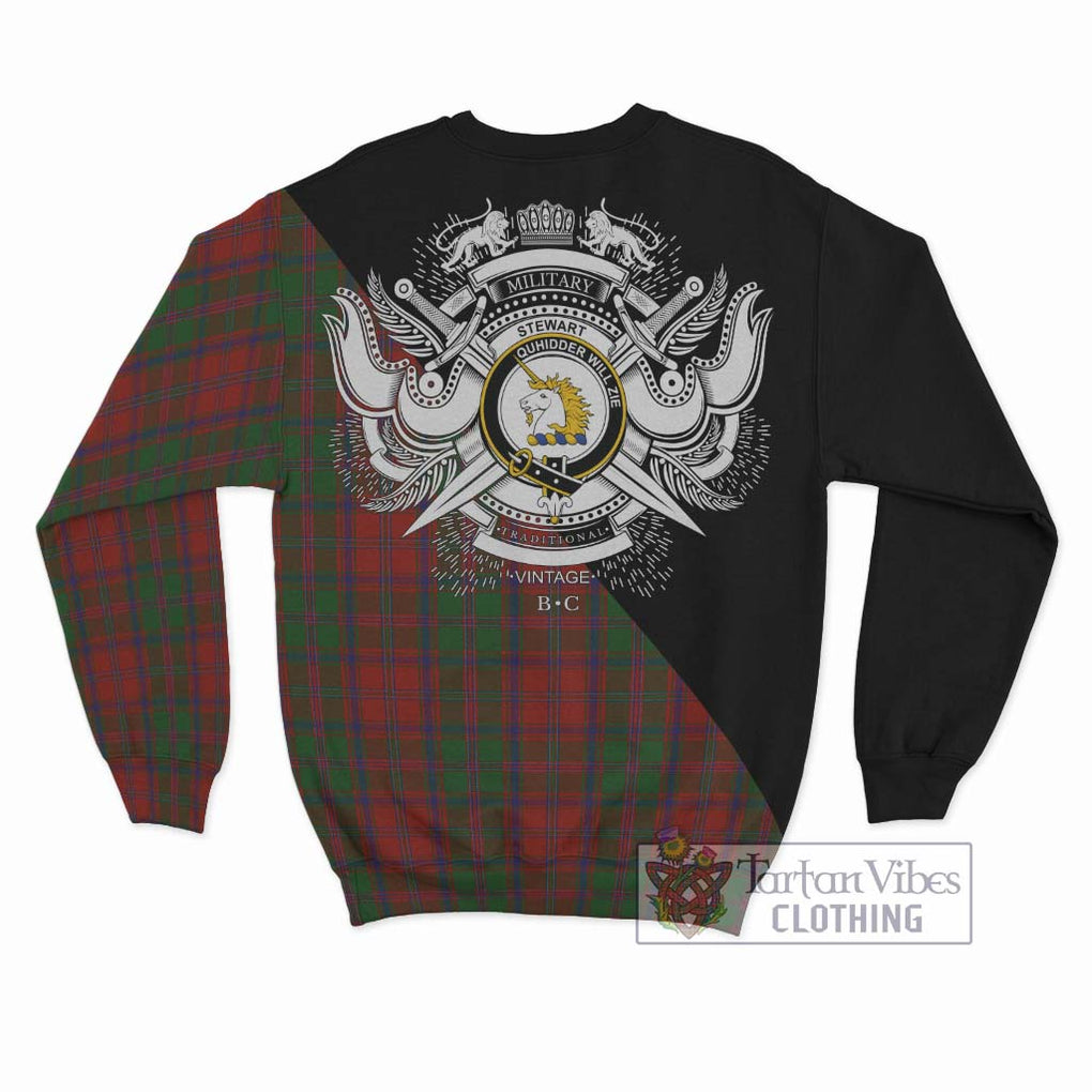 Stewart (Stuart) of Appin Tartan Sweatshirt with Family Crest and Military Logo Style - Tartanvibesclothing Shop