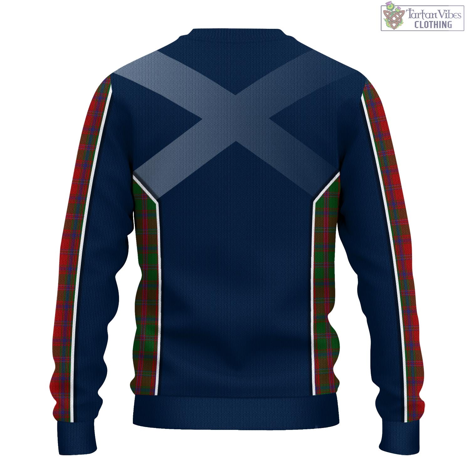 Tartan Vibes Clothing Stewart of Appin Tartan Knitted Sweatshirt with Family Crest and Scottish Thistle Vibes Sport Style