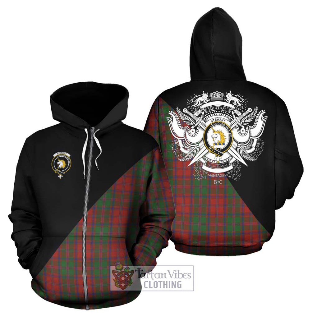 Stewart (Stuart) of Appin Tartan Hoodie with Family Crest and Military Logo Style - Tartanvibesclothing Shop