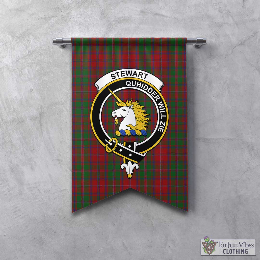 Tartan Vibes Clothing Stewart of Appin Tartan Gonfalon, Tartan Banner with Family Crest