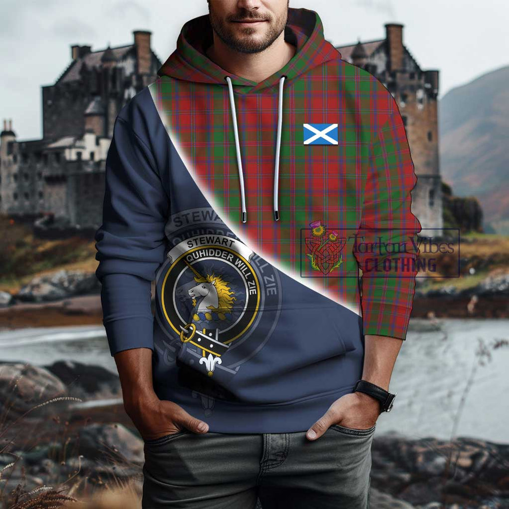 Stewart (Stuart) of Appin Tartan Hoodie with Personalised National Flag and Family Crest Half Style - Tartanvibesclothing Shop