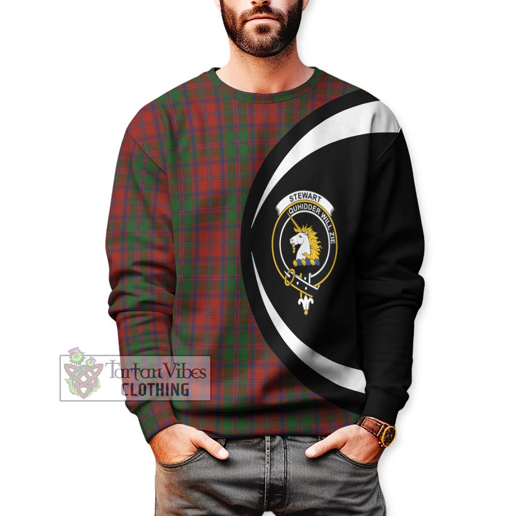 Stewart (Stuart) of Appin Tartan Sweatshirt with Family Crest Circle Style - Tartan Vibes Clothing