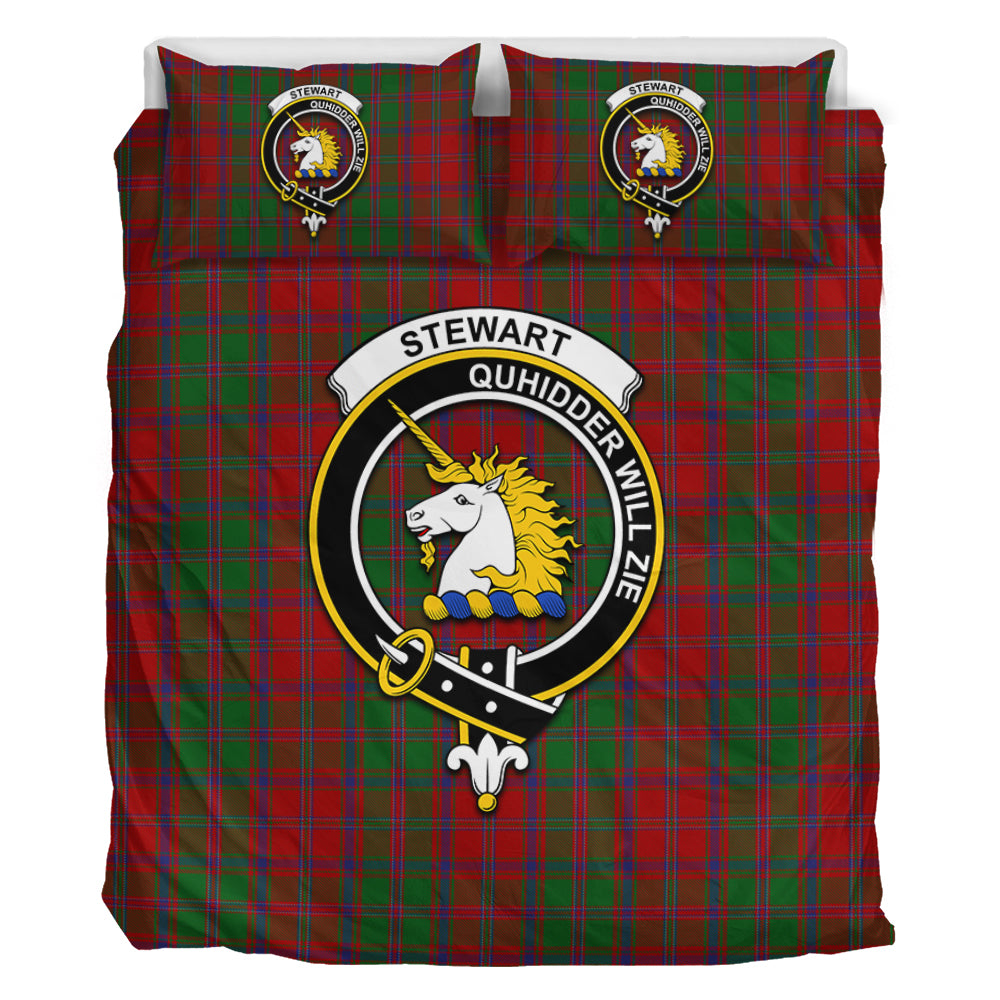 Stewart (Stuart) of Appin Tartan Bedding Set with Family Crest - Tartan Vibes Clothing