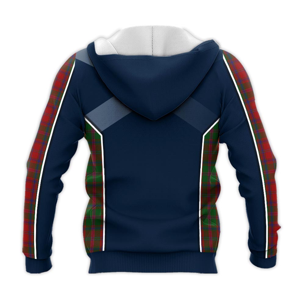 Tartan Vibes Clothing Stewart of Appin Tartan Knitted Hoodie with Family Crest and Scottish Thistle Vibes Sport Style