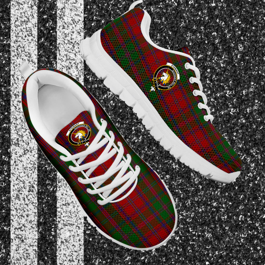 Stewart (Stuart) of Appin Tartan Sneakers with Family Crest - Tartan Vibes Clothing