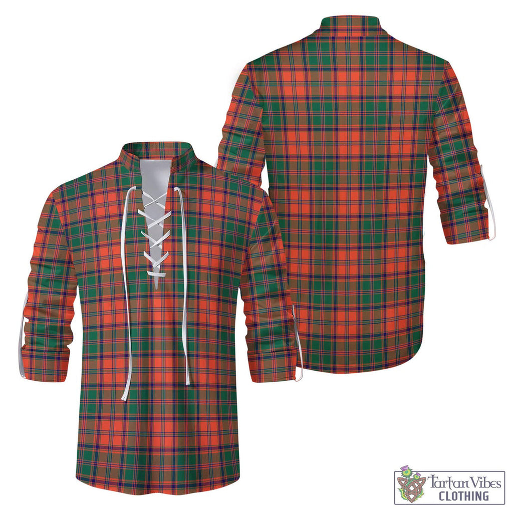 Tartan Vibes Clothing Stewart of Appin Ancient Tartan Men's Scottish Traditional Jacobite Ghillie Kilt Shirt