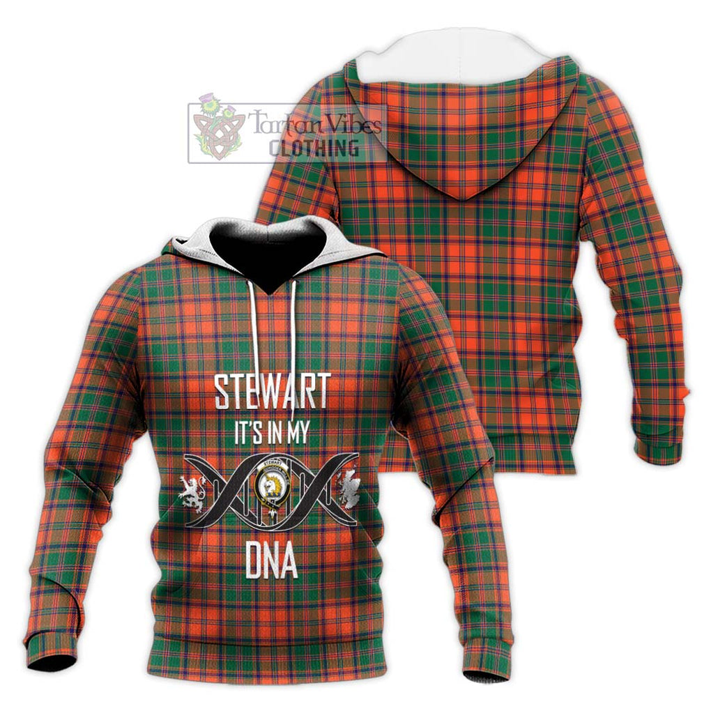 Stewart of Appin Ancient Tartan Knitted Hoodie with Family Crest DNA In Me Style Unisex Knitted Pullover Hoodie - Tartanvibesclothing Shop