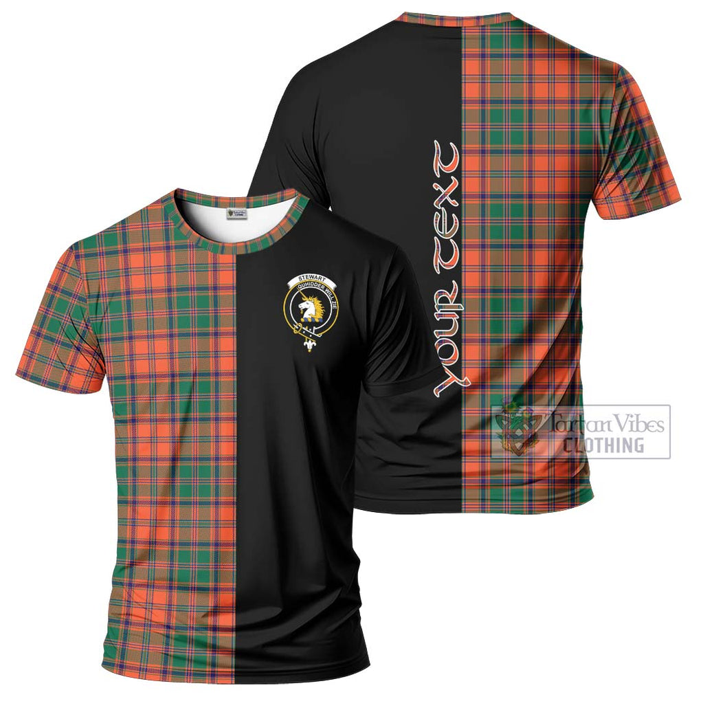 Stewart of Appin Ancient Tartan T-Shirt with Family Crest and Half Of Me Style Kid's Shirt - Tartanvibesclothing Shop