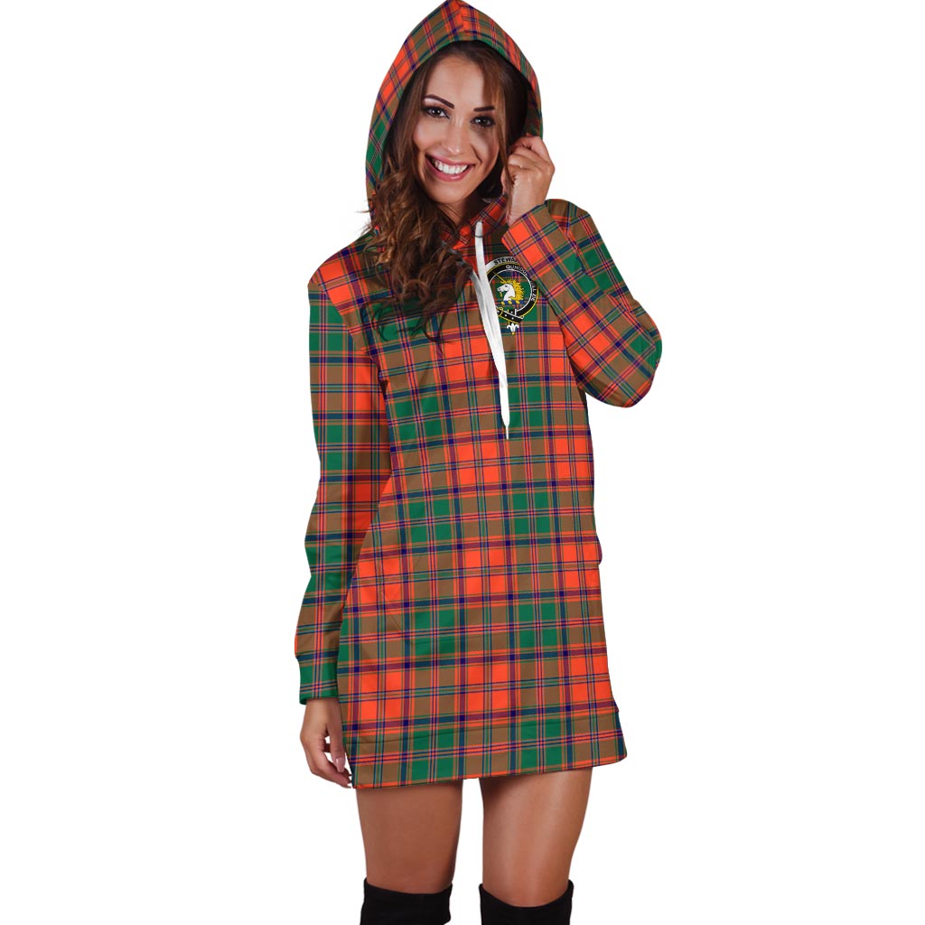 Stewart of Appin Ancient Tartan Hoodie Dress with Family Crest - Tartan Vibes Clothing