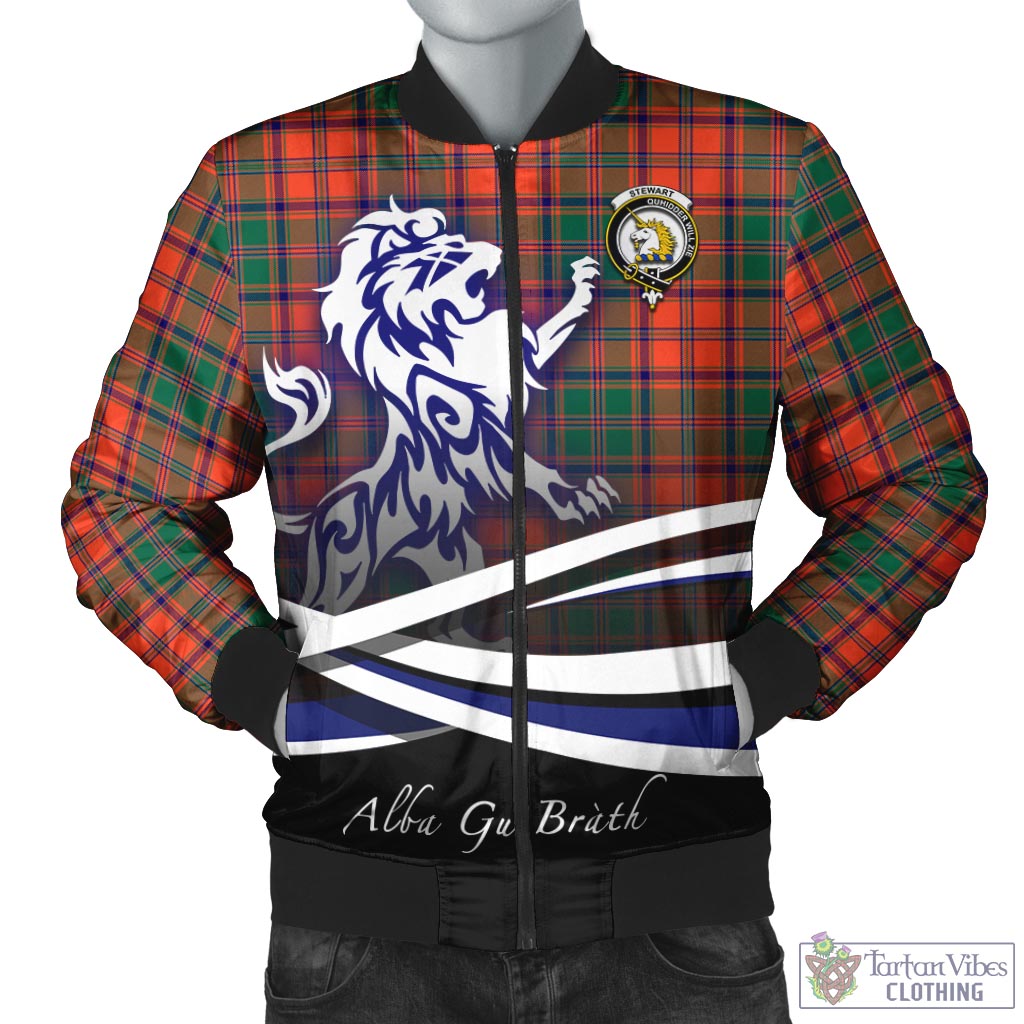 Tartan Vibes Clothing Stewart of Appin Ancient Tartan Bomber Jacket with Alba Gu Brath Regal Lion Emblem