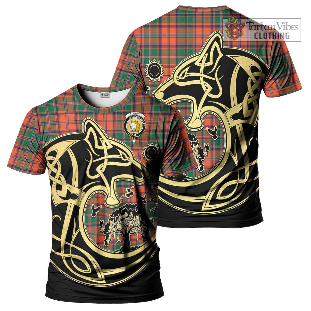 Stewart of Appin Ancient Tartan T-Shirt with Family Crest Celtic Wolf Style Kid's Shirt - Tartan Vibes Clothing