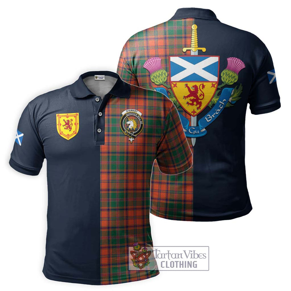 Tartan Vibes Clothing Stewart of Appin Ancient Tartan Polo Shirt with Scottish Lion Royal Arm Half Style