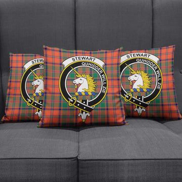 Stewart of Appin Ancient Tartan Pillow Cover with Family Crest