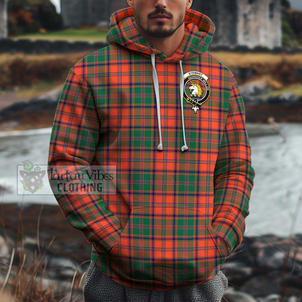 Stewart of Appin Ancient Tartan Cotton Hoodie with Family Crest Pullover Hoodie XS - Tartan Vibes Clothing