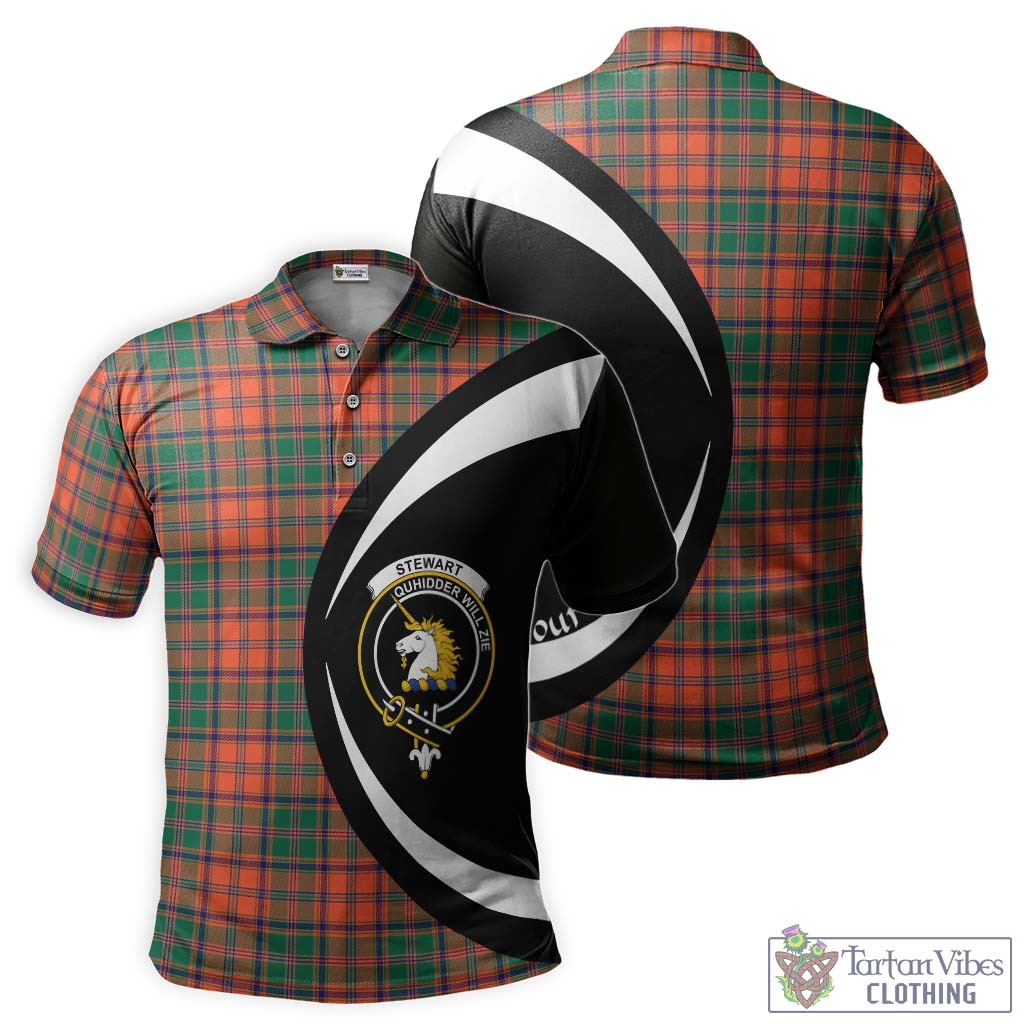 Stewart of Appin Ancient Tartan Men's Polo Shirt with Family Crest Circle Style Kid - Tartan Vibes Clothing