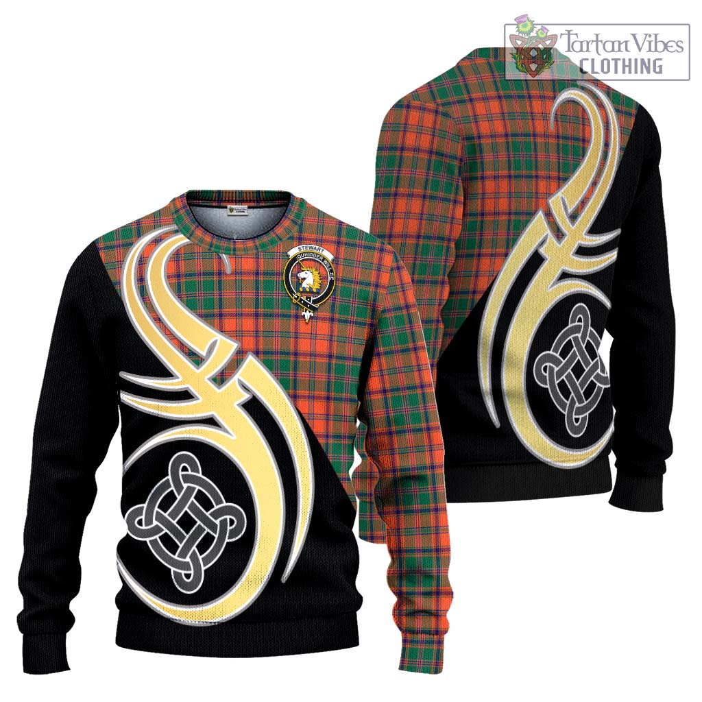 Stewart of Appin Ancient Tartan Knitted Sweater with Family Crest and Celtic Symbol Style Unisex - Tartan Vibes Clothing