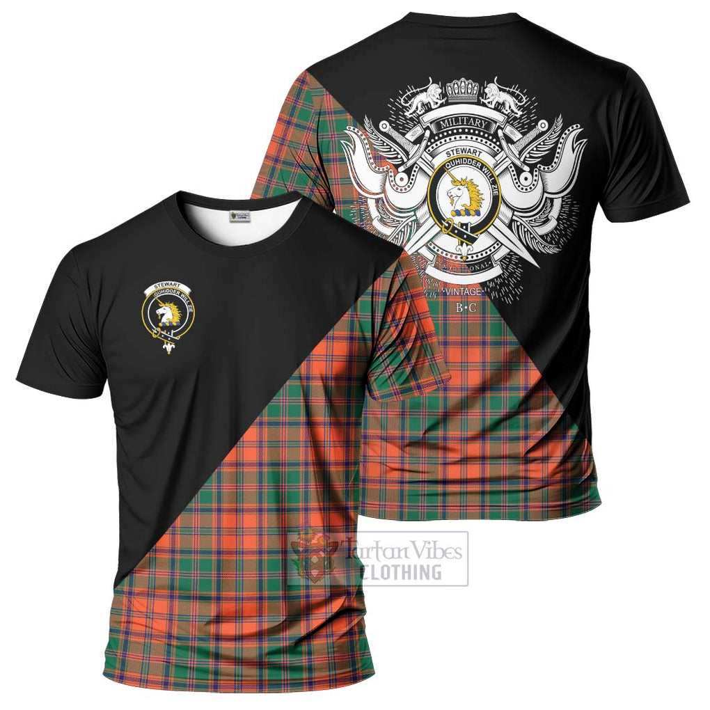 Stewart of Appin Ancient Tartan T-Shirt with Family Crest and Military Logo Style Kid's Shirt - Tartanvibesclothing Shop