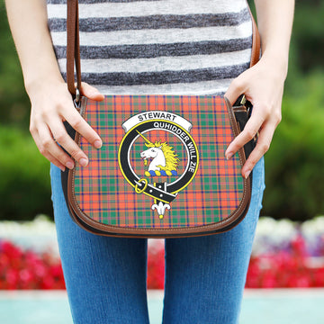 Stewart of Appin Ancient Tartan Saddle Bag with Family Crest