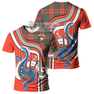 Stewart of Appin Ancient Tartan T-Shirt with Epic Bagpipe Style