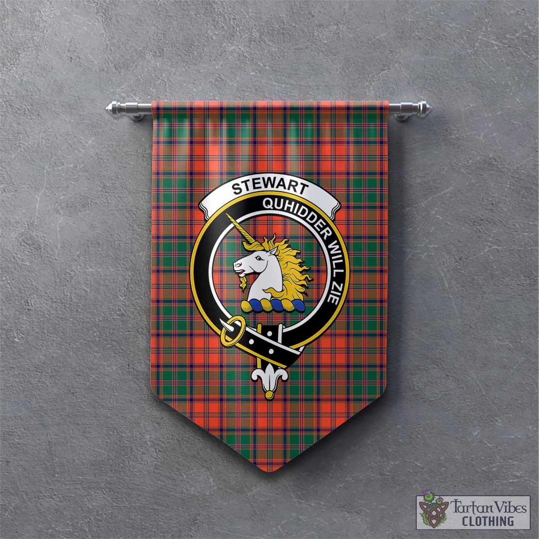 Tartan Vibes Clothing Stewart of Appin Ancient Tartan Gonfalon, Tartan Banner with Family Crest