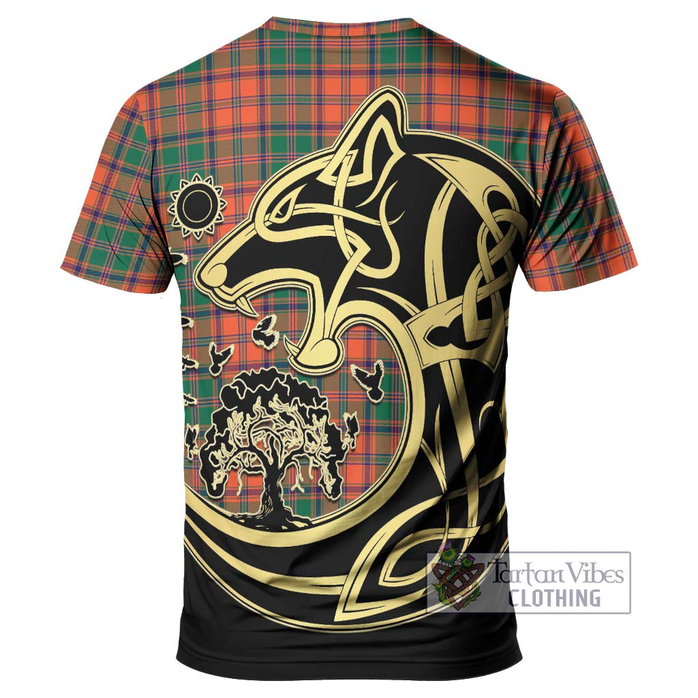 Stewart of Appin Ancient Tartan T-Shirt with Family Crest Celtic Wolf Style - Tartan Vibes Clothing