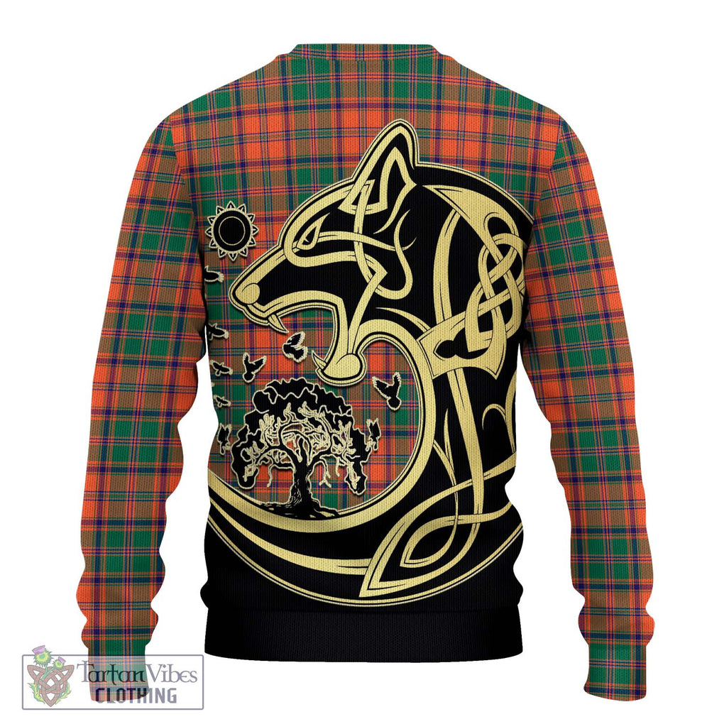 Stewart of Appin Ancient Tartan Knitted Sweater with Family Crest Celtic Wolf Style - Tartan Vibes Clothing