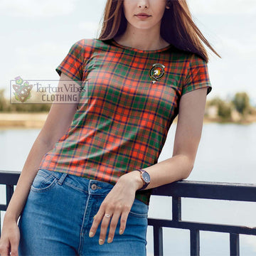 Stewart of Appin Ancient Tartan Cotton T-Shirt with Family Crest