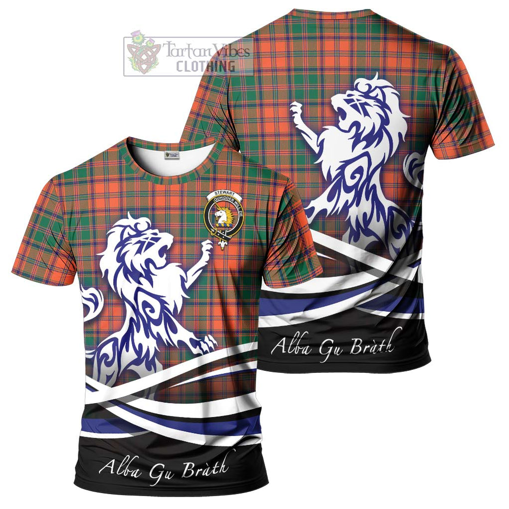 Tartan Vibes Clothing Stewart of Appin Ancient Tartan Cotton T-shirt with Alba Gu Brath Regal Lion Emblem