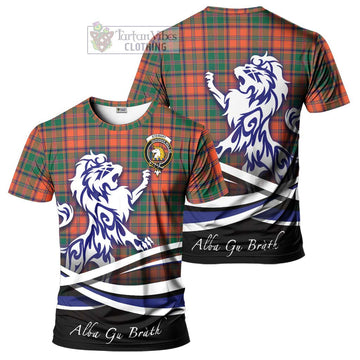 Stewart of Appin Ancient Tartan Cotton T-shirt with Alba Gu Brath Regal Lion Emblem