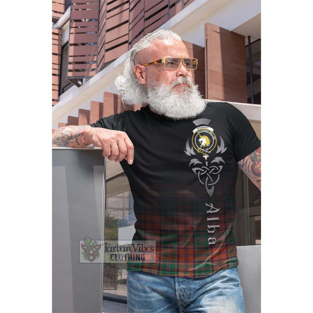 Tartan Vibes Clothing Stewart of Appin Ancient Tartan Cotton T-shirt Featuring Alba Gu Brath Family Crest Celtic Inspired