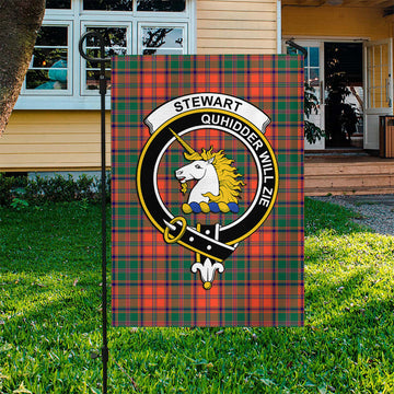 Stewart of Appin Ancient Tartan Flag with Family Crest