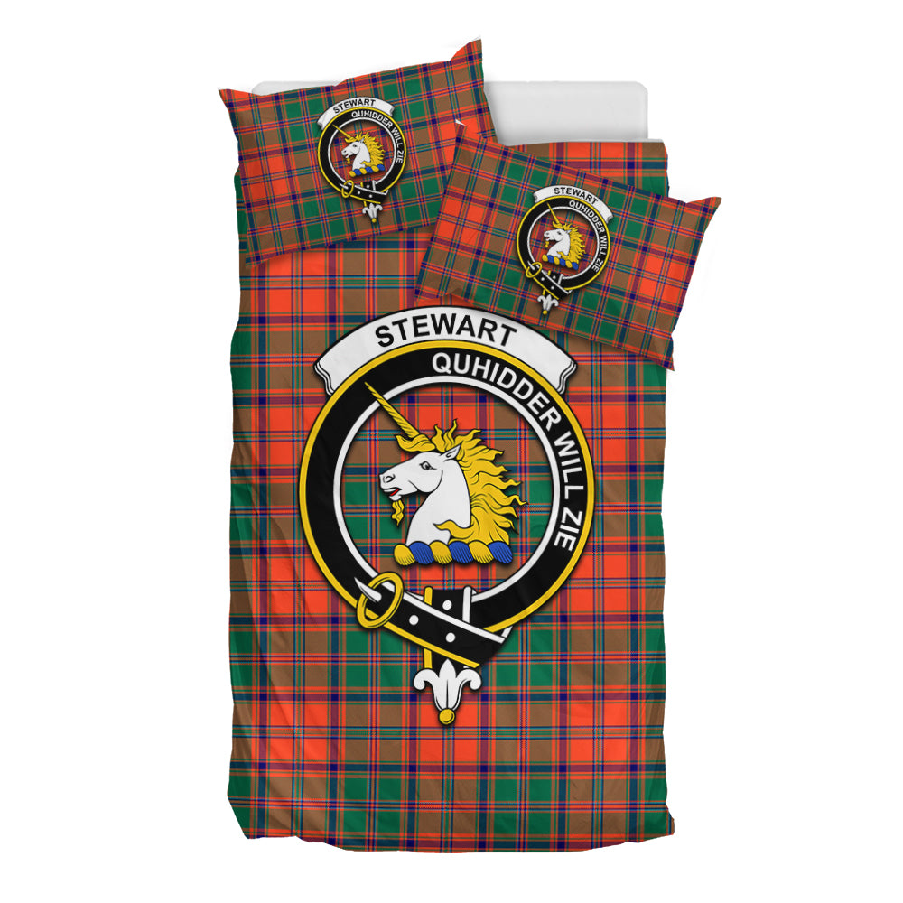 Stewart of Appin Ancient Tartan Bedding Set with Family Crest - Tartan Vibes Clothing