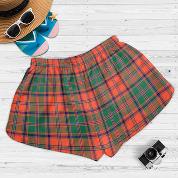 Stewart of Appin Ancient Tartan Womens Shorts with Family Crest