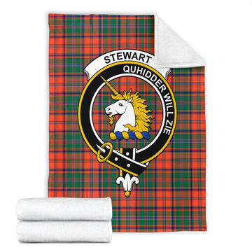 Stewart of Appin Ancient Tartan Blanket with Family Crest