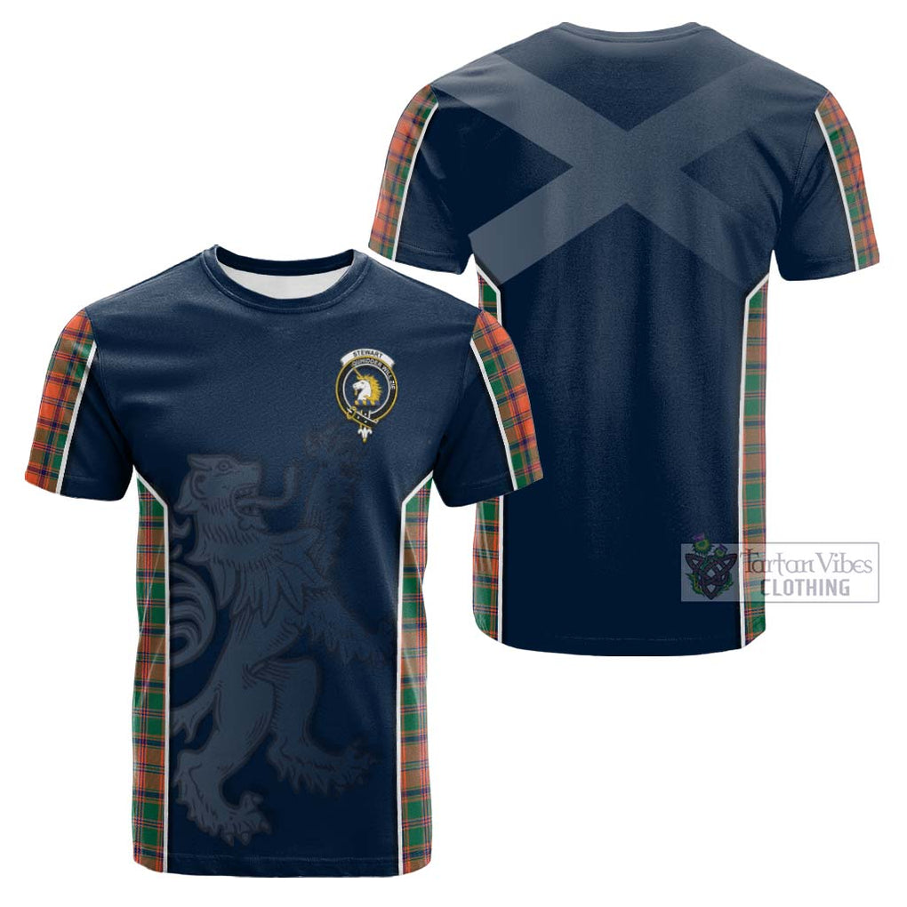 Tartan Vibes Clothing Stewart of Appin Ancient Tartan Cotton T-shirt with Family Crest and Lion Rampant Vibes Sport Style