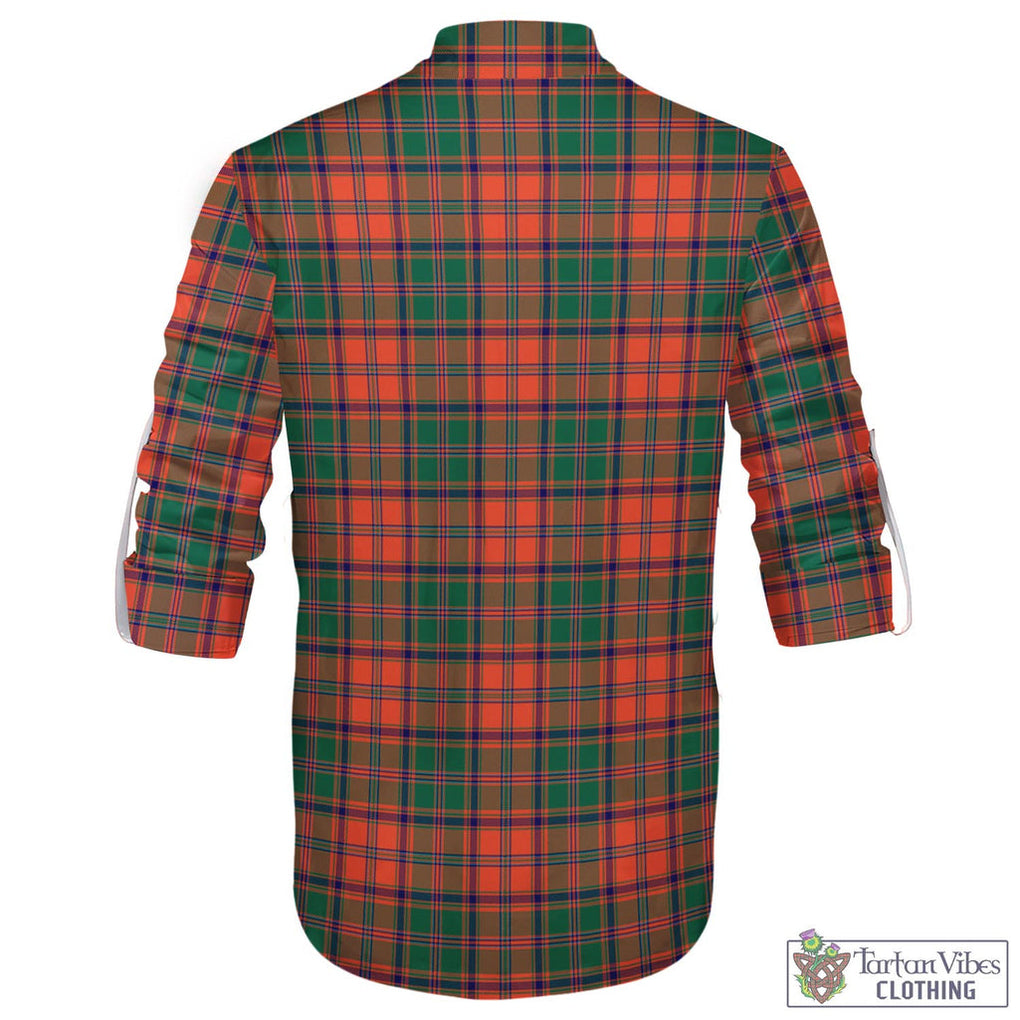 Tartan Vibes Clothing Stewart of Appin Ancient Tartan Men's Scottish Traditional Jacobite Ghillie Kilt Shirt