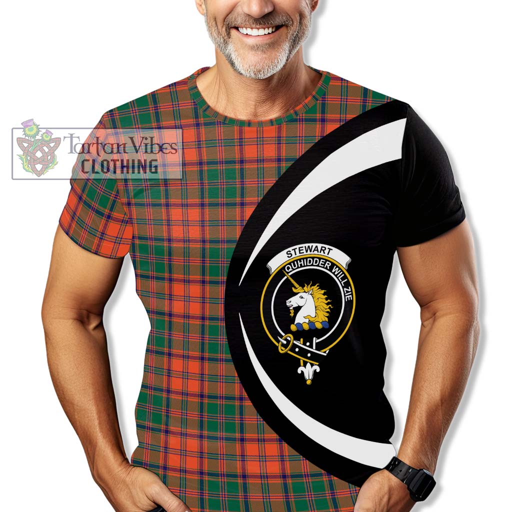 Tartan Vibes Clothing Stewart of Appin Ancient Tartan T-Shirt with Family Crest Circle Style