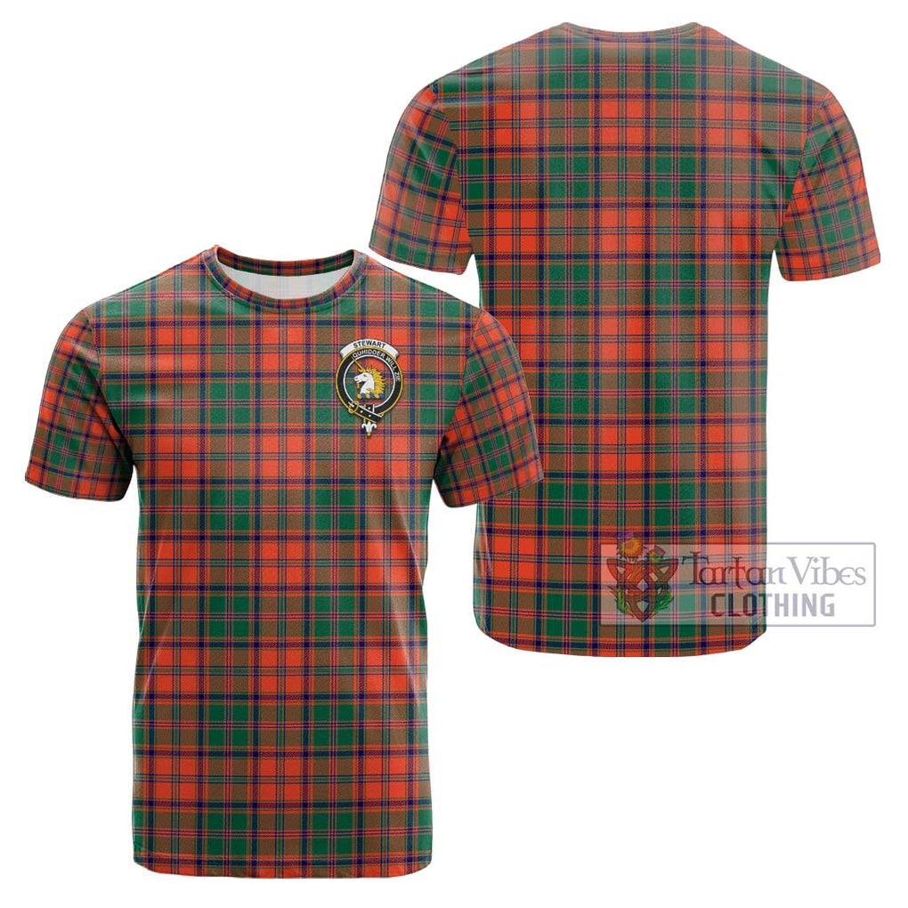 Stewart of Appin Ancient Tartan Cotton T-Shirt with Family Crest Kid's Shirt - Tartanvibesclothing Shop