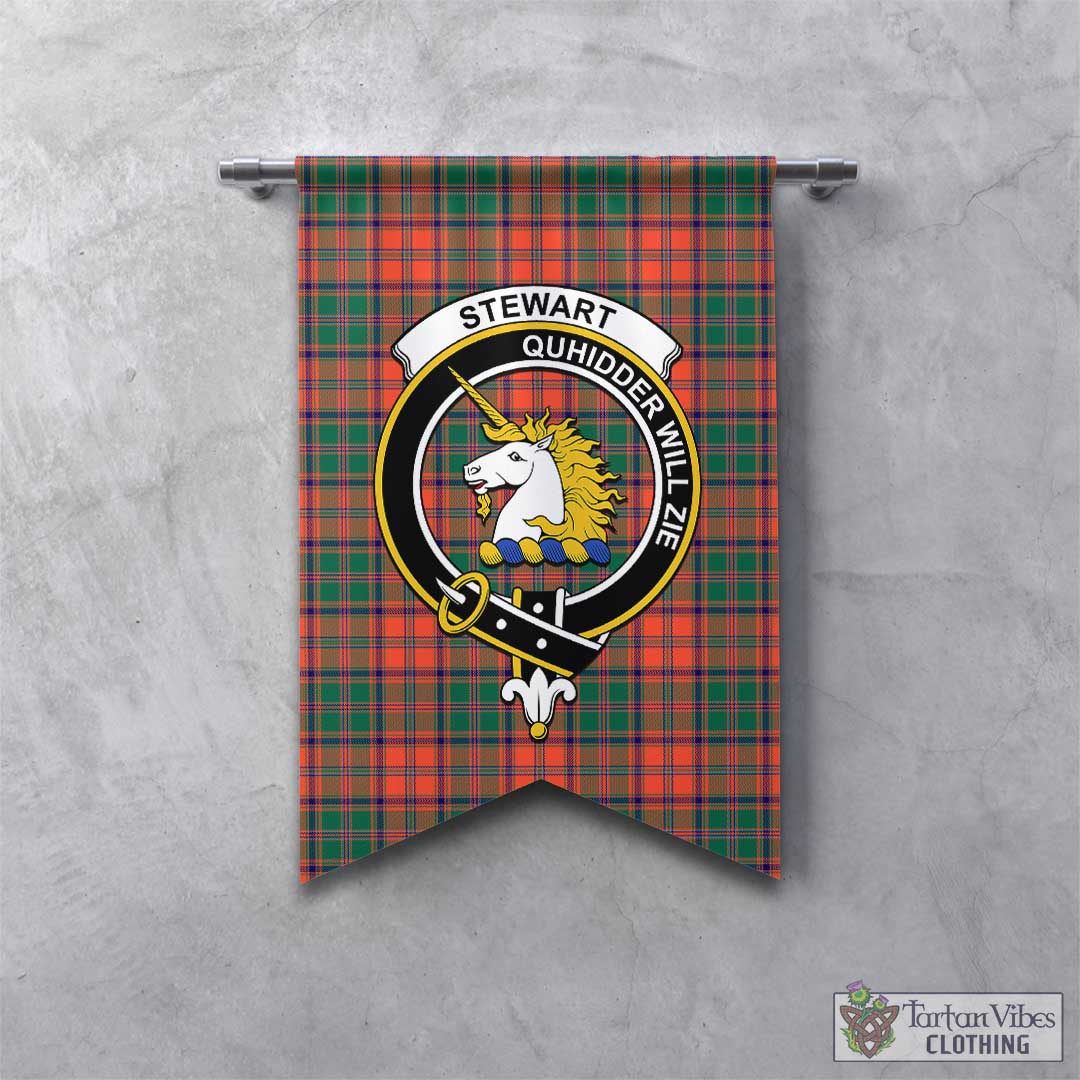 Tartan Vibes Clothing Stewart of Appin Ancient Tartan Gonfalon, Tartan Banner with Family Crest